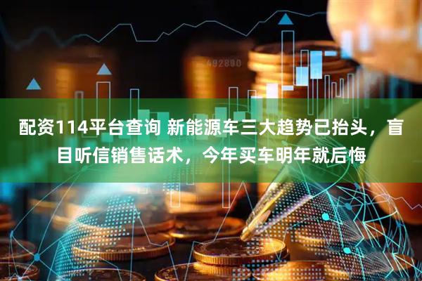配资114平台查询 新能源车三大趋势已抬头，盲目听信销售话术，今年买车明年就后悔